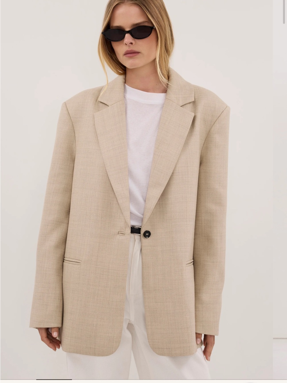 Dissh Herringbone Blazer in Beige Size 4 Like New